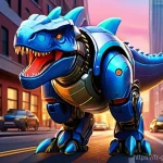 고고다이노의 키 비주얼 제작 과정 - **Prompt 1: Dynamic Heroic Gogo Dino Transformation**
    "A Gogo Dino character, a vibrant robotic ...